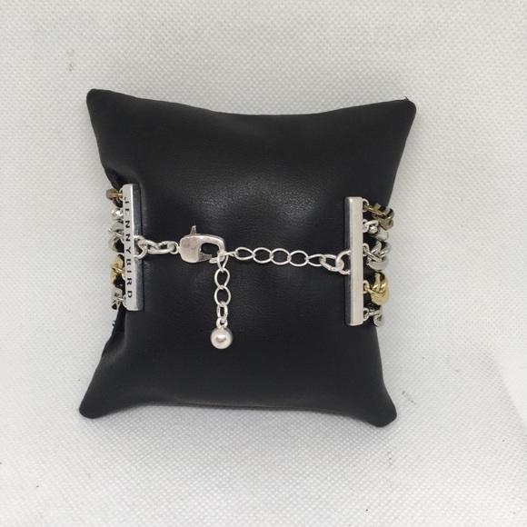 Jenny Bird, Mixed Metal Cuban Link Multi Strand Bracelet, Boutique Designer - Picture 5 of 5